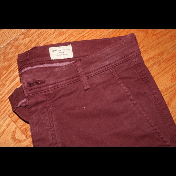 Saks OFF 5TH burgundy khakis - Picture 2 of 2